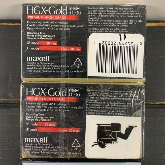 Maxell VHS-C TC-30 HGX-Gold Camcorder Videocassette Premium High Grade Analog VX - Picture 3 of 5